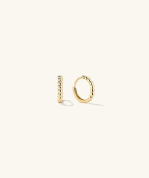 Beaded Huggie Hoops
