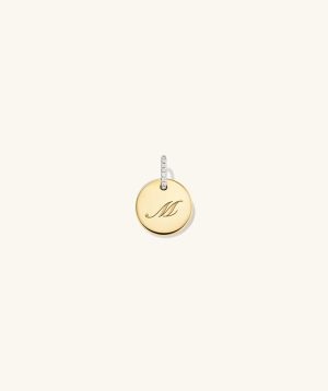 Disc Pavé Diamond Engravable Charm