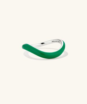 Slim Enamel Dôme Figure Ring