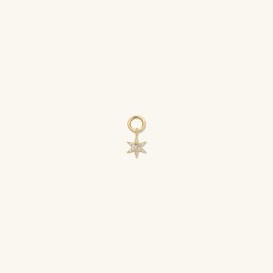 Single Pavé Diamond Star Hoop Charm