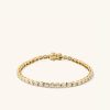 Lab Grown Diamond Emerald Cut Bezel Tennis Bracelet