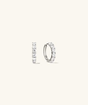 Lab Grown Sapphire Small Hoops