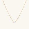 Lab Grown Sapphire Baguette Necklace