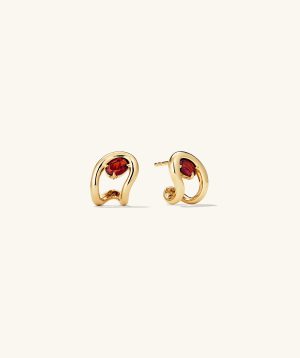 Organic Dôme Curve Gemstone Huggies