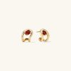 Organic Dôme Curve Gemstone Huggies