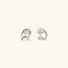 Organic Dôme Curve Gemstone Huggies