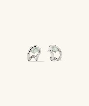 Organic Dôme Curve Gemstone Huggies