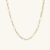 Triple Link Paperclip Chain Charm Necklace