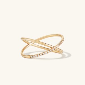 Pavé Diamond X Ring