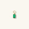 Single Emerald Cut Gemstone Hoop Charm