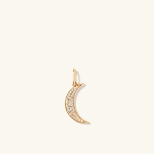 Pavé Diamond Moon Charm