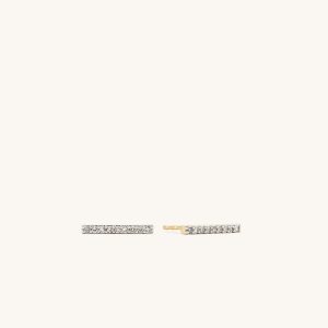 Pavé Diamonds Long Bar Studs